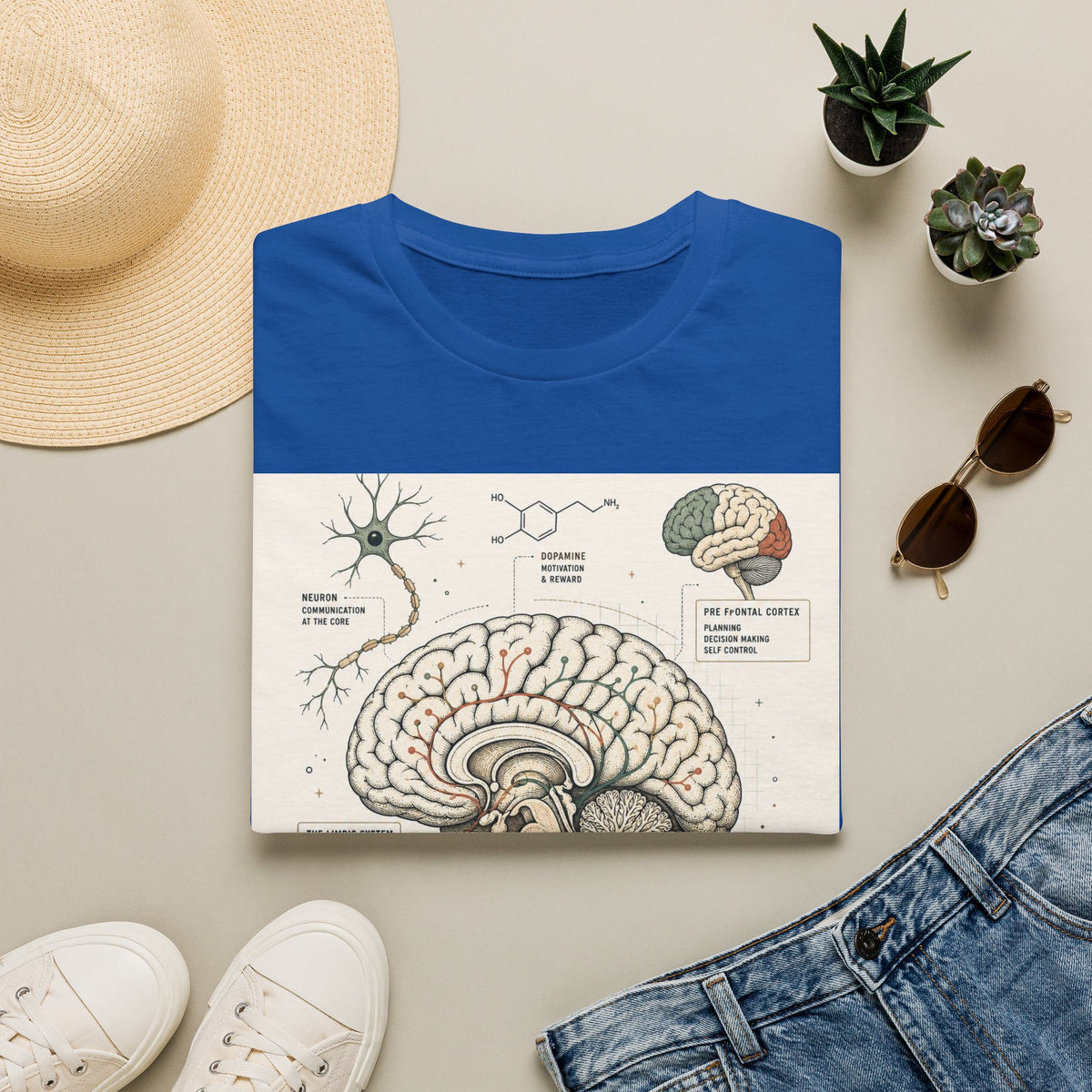 Human Brain Illustration Featuring Neural Pathways And Typography