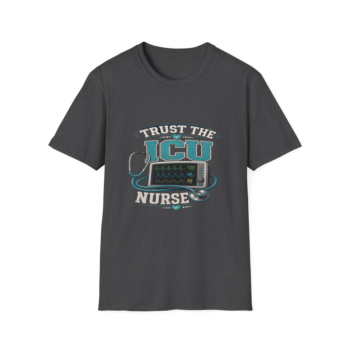 Bold T-Shirt Design Featuring Trust The ICU Nurse Phrase- Graphic Tees