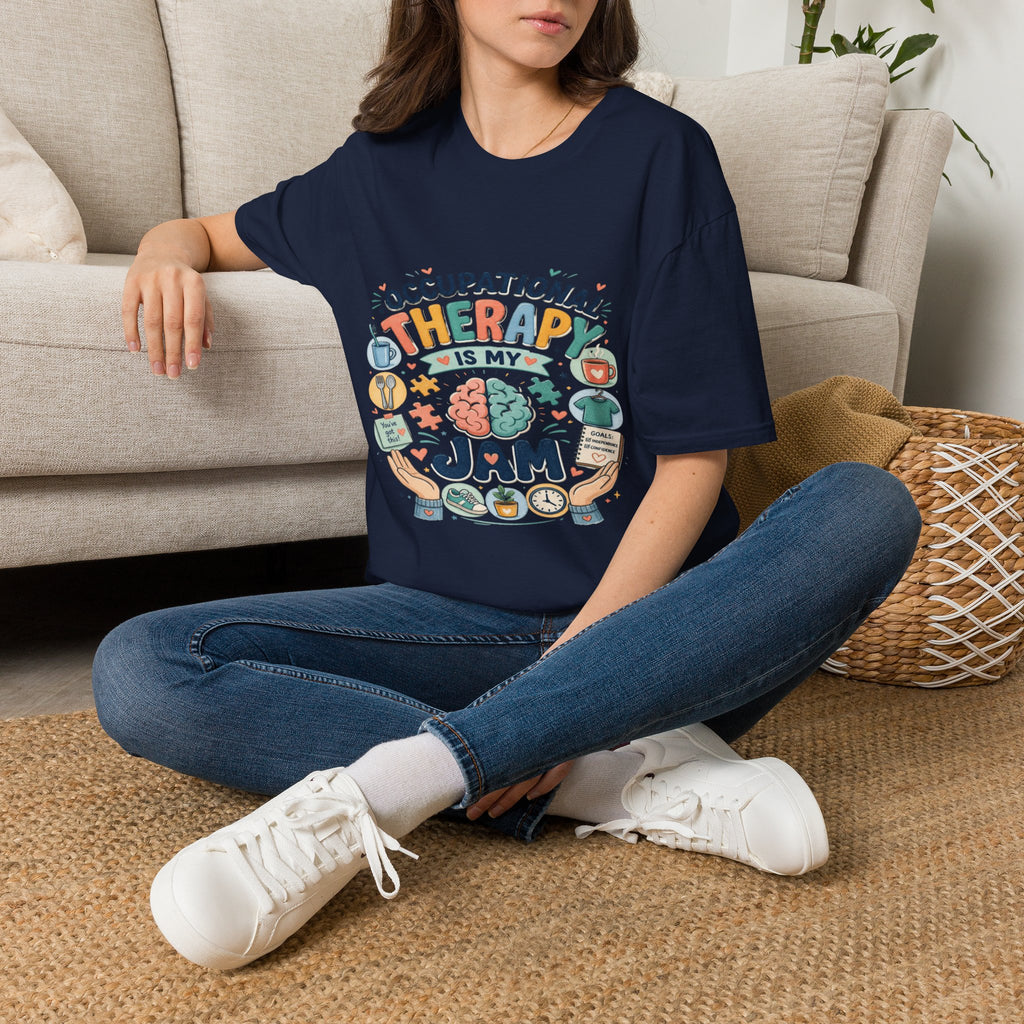 Playful T-shirt Design Celebrating Occupational Therapy Vibrantly Illustrated- Graphic Tees