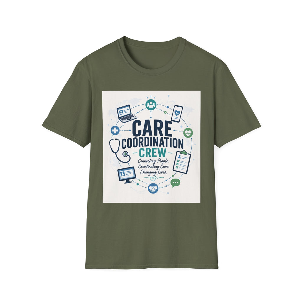 T Shirt Graphic Featuring Modern Aesthetic Care Coordination Crew