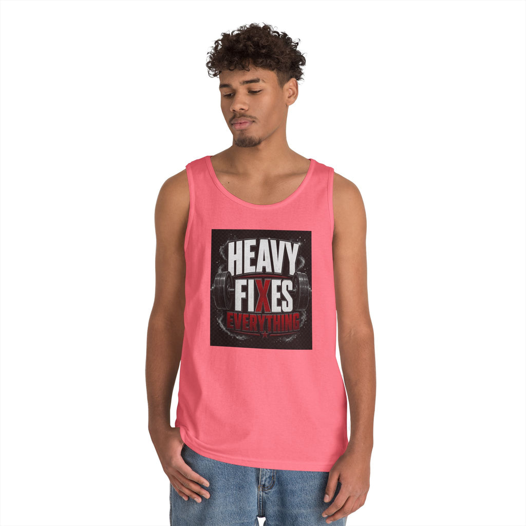Tank Top — "Heavy Fixes Everything" Gym Workout Tank