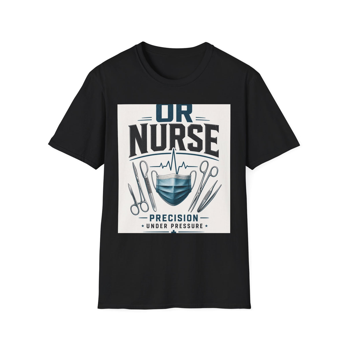 Bold T Shirt Design Featuring Nurse Motto With Instruments