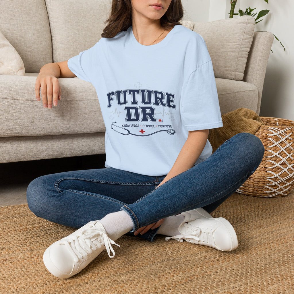 Collegiate T-shirt Design With Future Dr Text And Medical Accents- Graphic Tees
