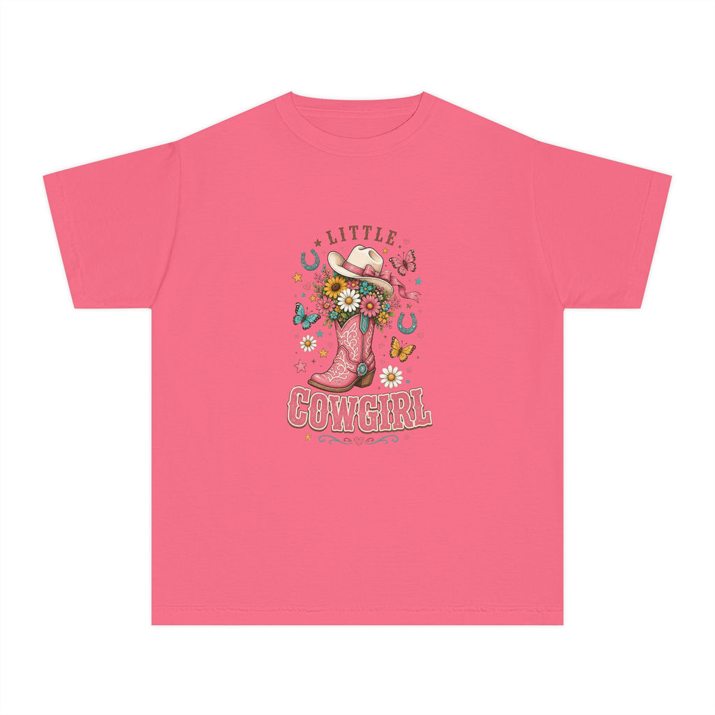 Kids' Little Cowgirl T-Shirt — Western Boot & Hat Graphic Tee