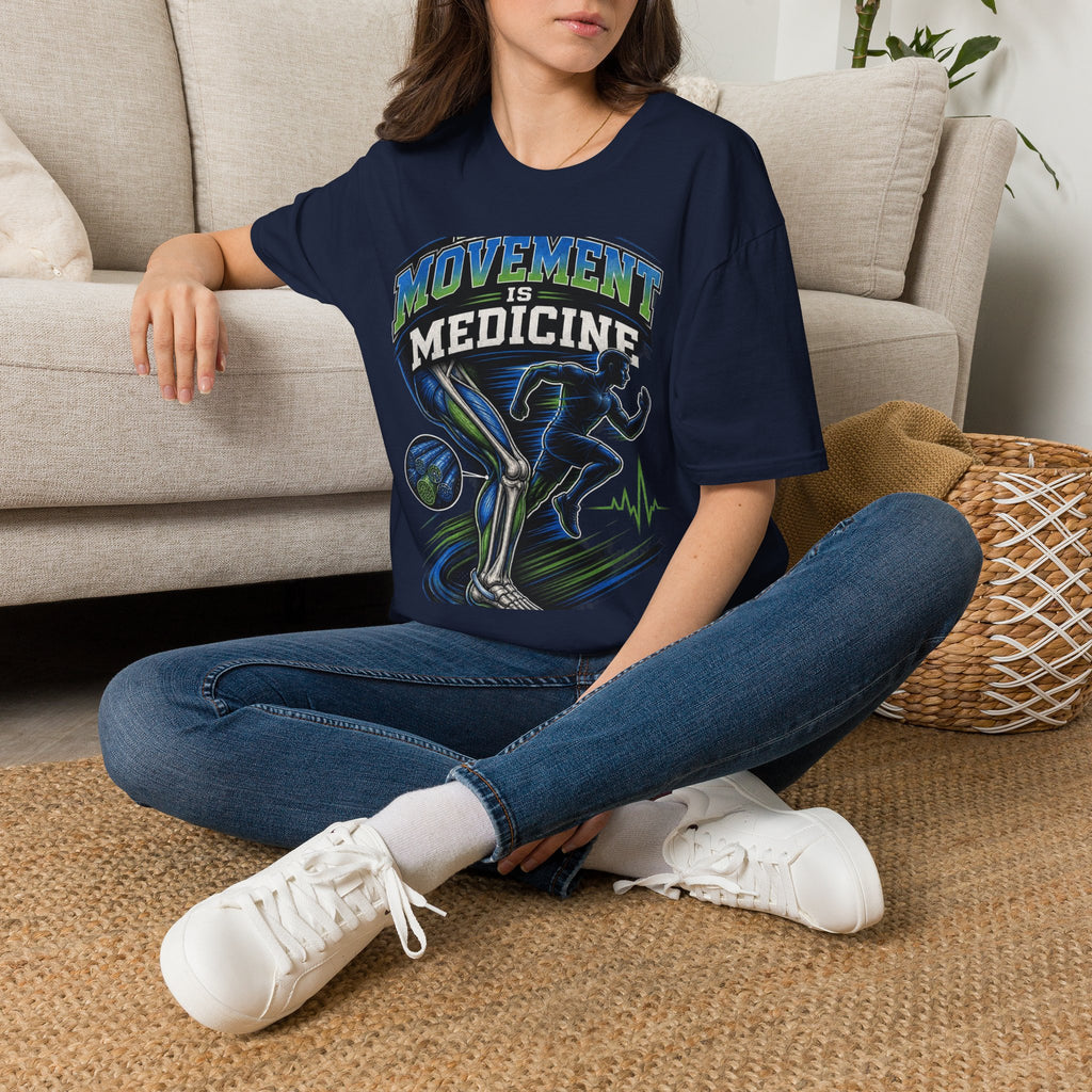Dynamic T Shirt Design Featuring PT Movement Is Medicine Text
