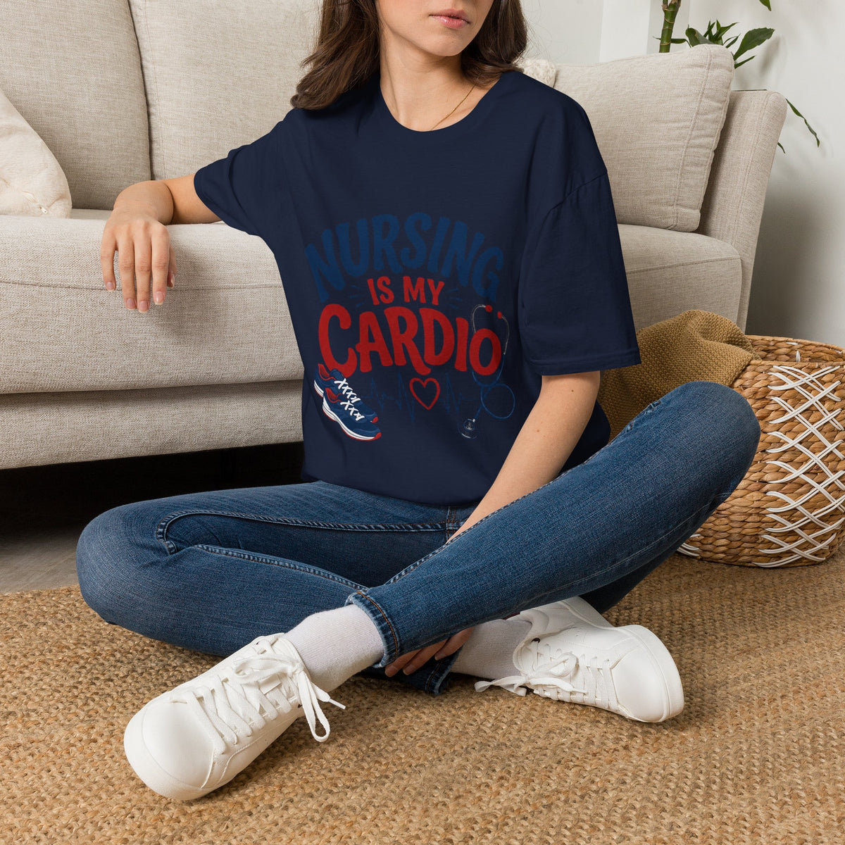 Nursing Is My Cardio T‑Shirt — Funny Nurse Gift Tee