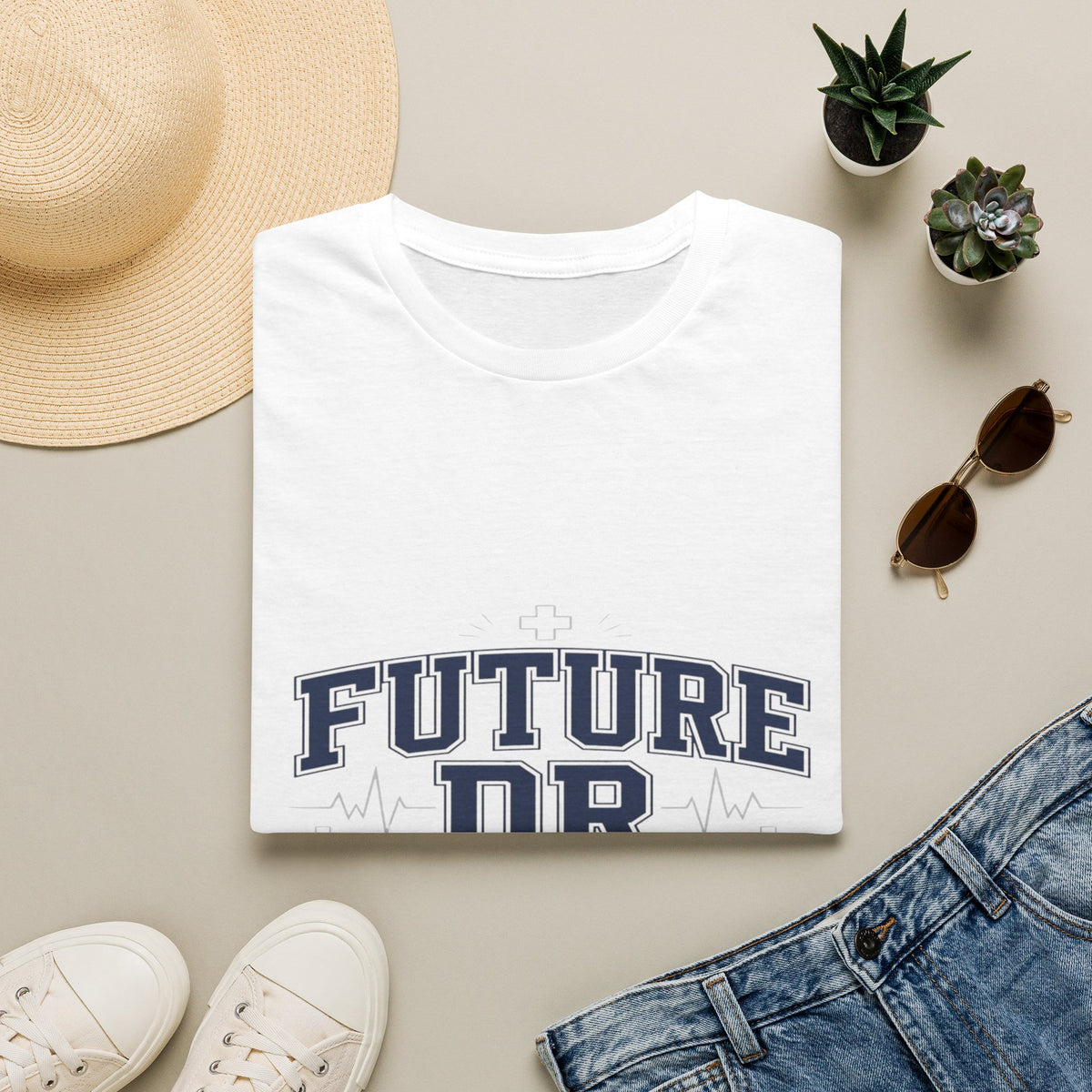 Collegiate T-shirt Design With Future Dr Text And Medical Accents- Graphic Tees