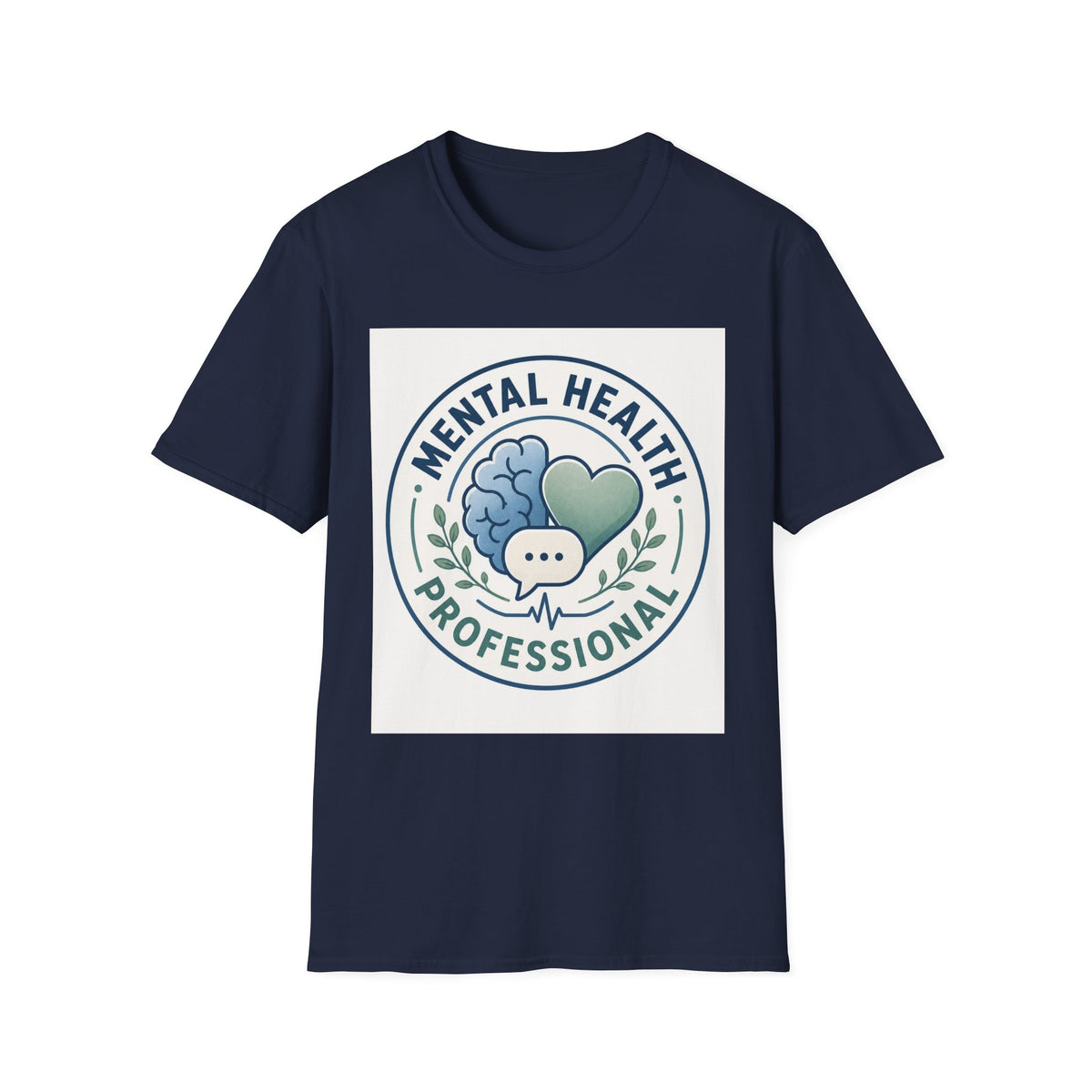Badge Style Graphic Featuring Mental Health Professional Title With Iconography