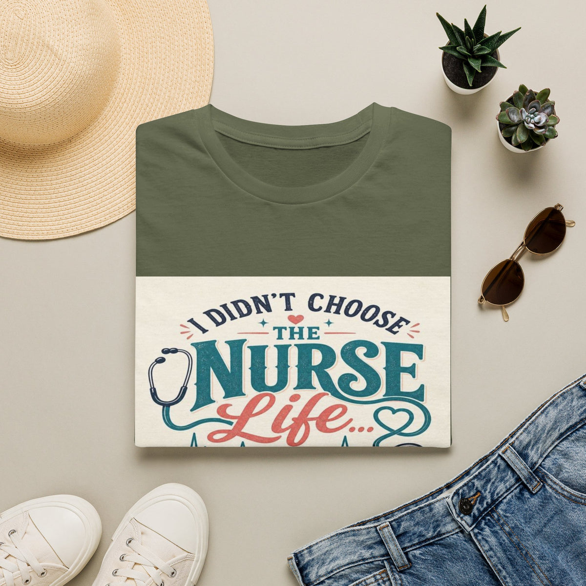 Trendy T-shirt Design Showcasing Playful Nurse Life Typography- Graphic Tees
