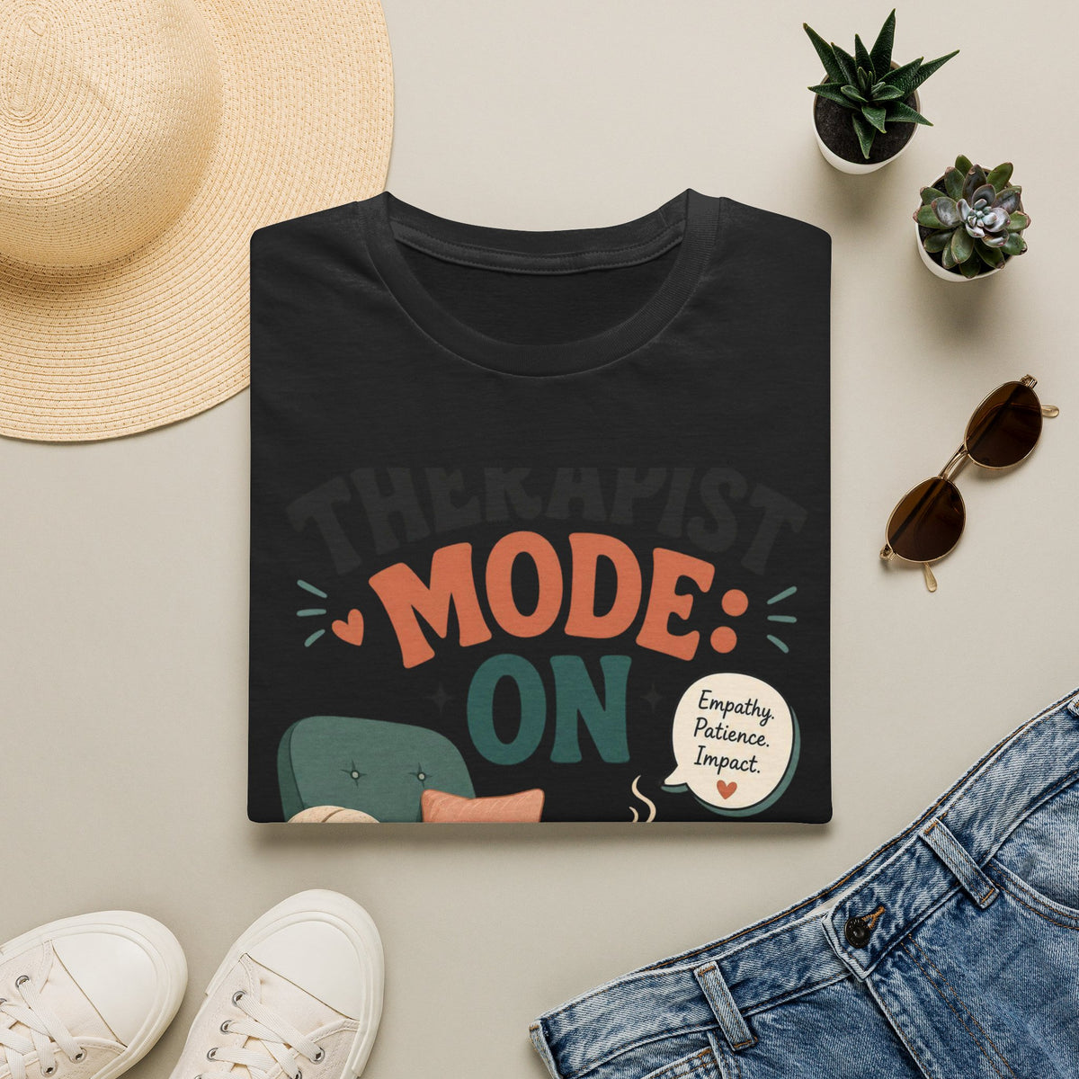 Bold Typography Depicting Therapist Mode With Stylish Illustrations