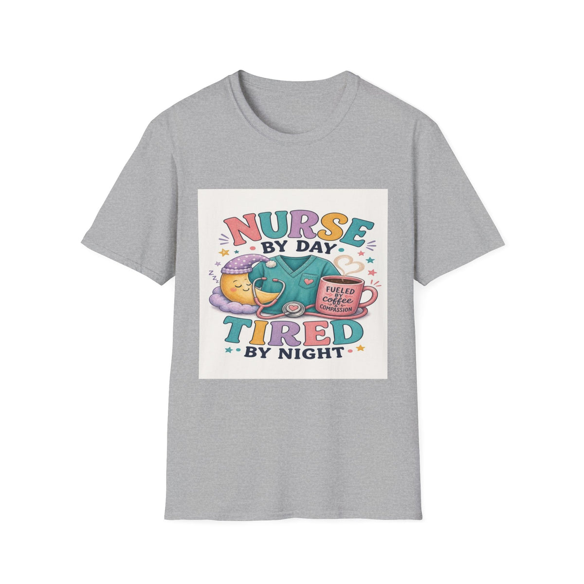 Playful T-shirt Design Featuring Nurse Life Typography And Illustrations (1)- Graphic Tees