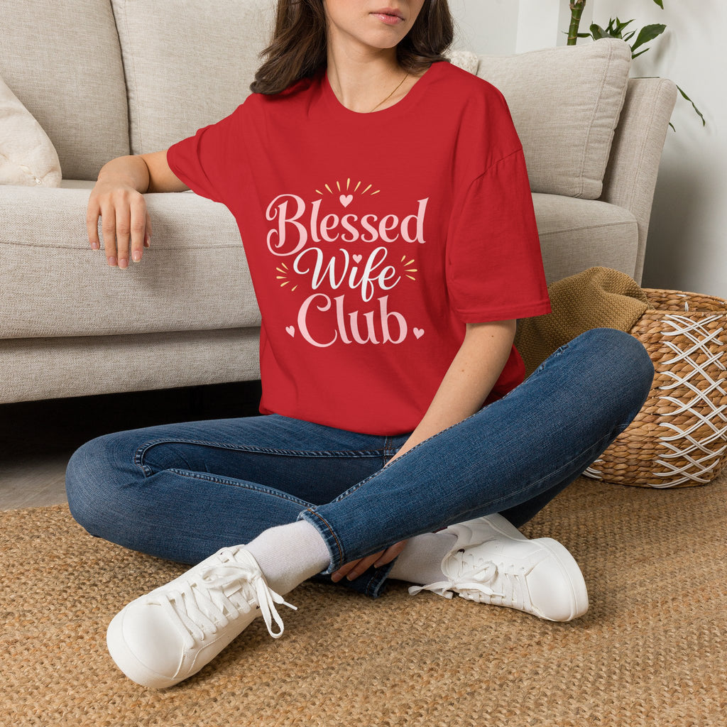 Blessed Wife Club T-Shirt — Pastel Pink 'Blessed' Graphic Tee