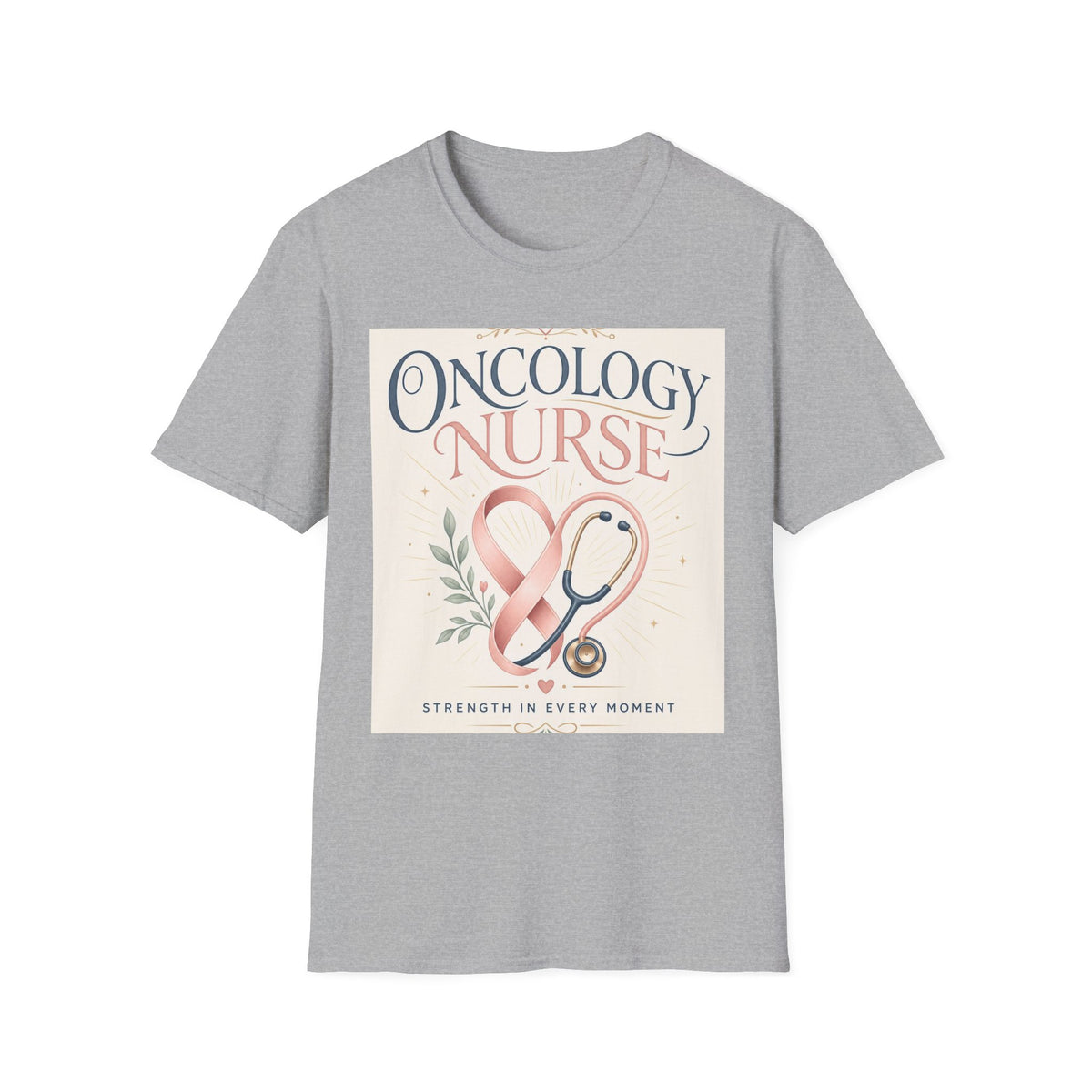 Elegant T Shirt Design With Oncology Nurse Text And Symbolism