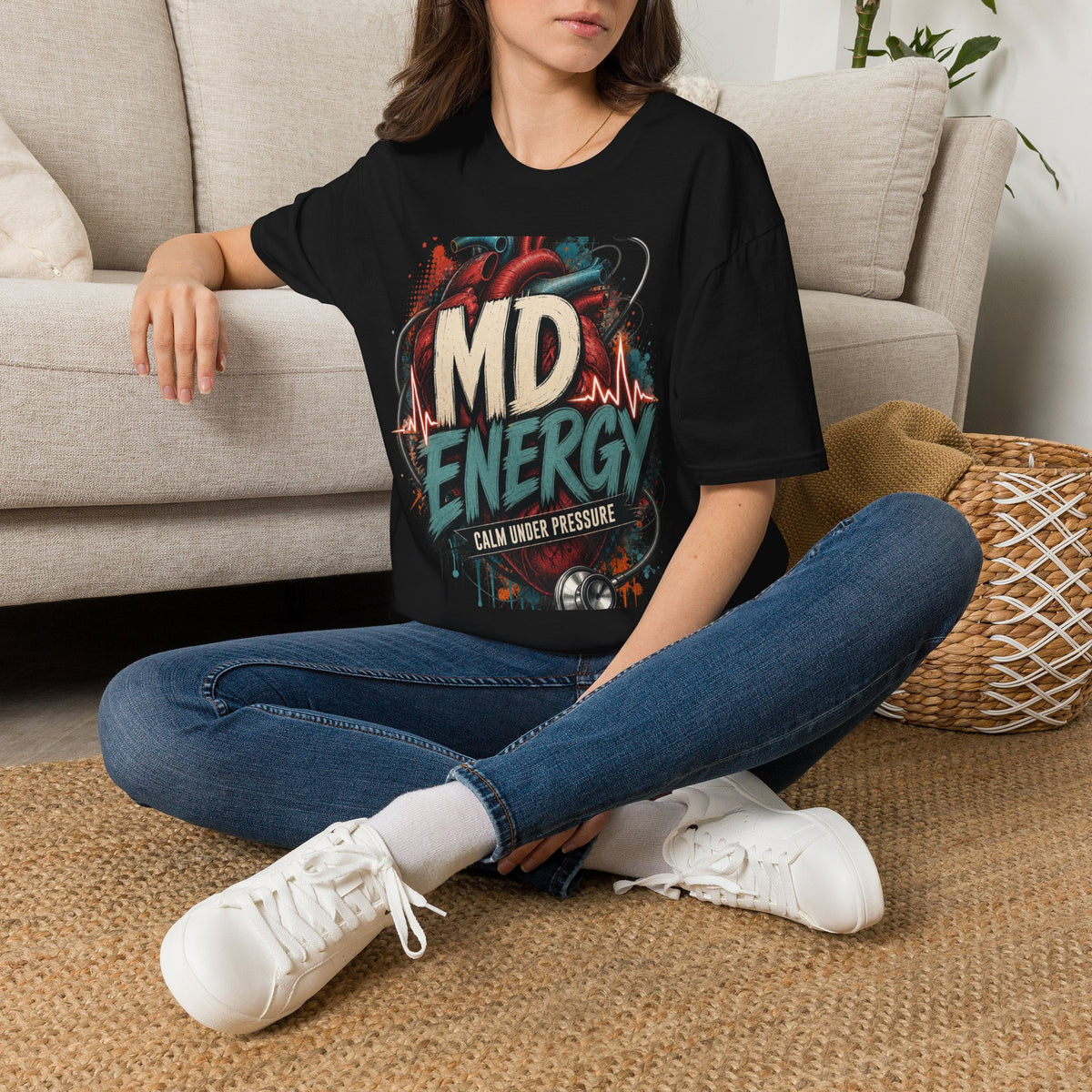 Bold MD Energy Graphic With Anatomical Heart Design