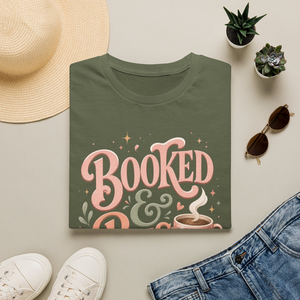 Chic Typography Design With Whimsical Illustrations And Pastel Colors