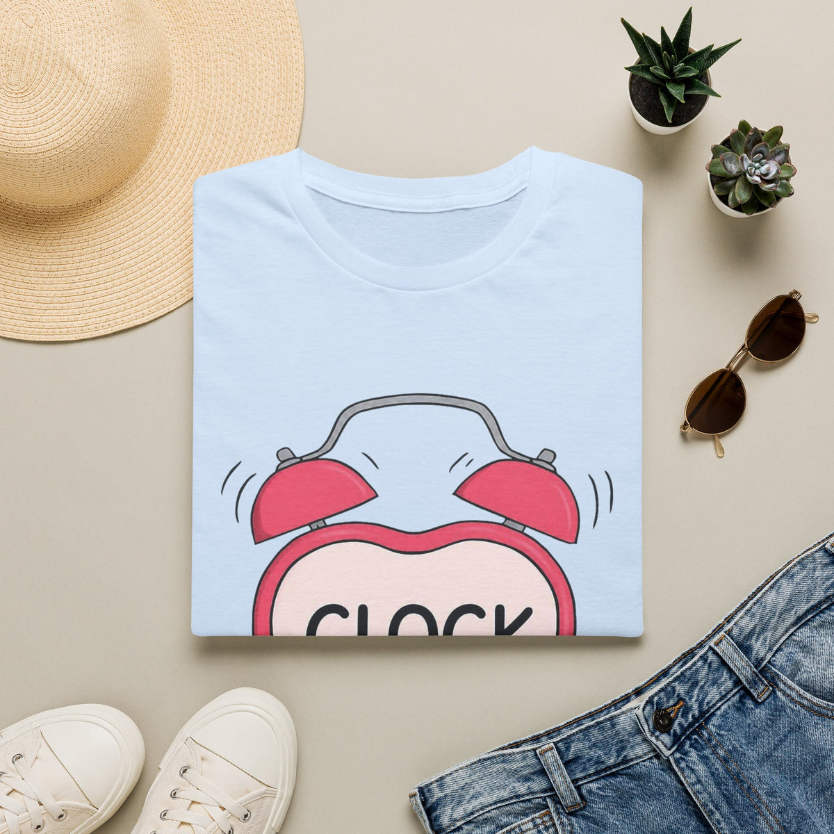 Clock It Alarm-Heart Graphic T-Shirt