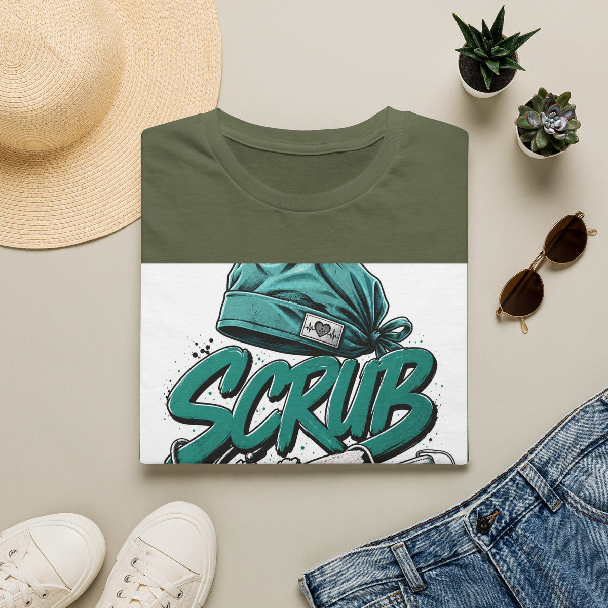 Modern Scrub Life T Shirt Design With Playful Typography