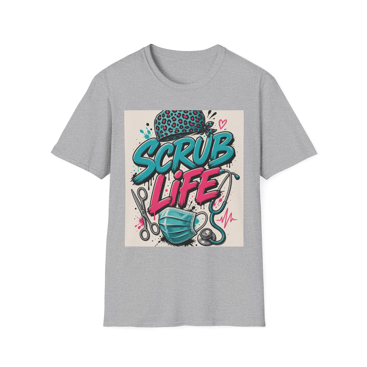 Scrub Life T Shirt Design Featuring Bold Streetwear Typography