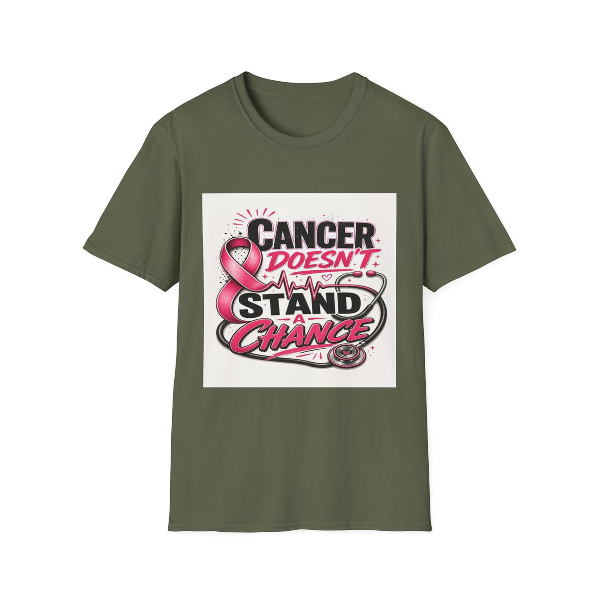 Bold Oncology Nurse Design Featuring Empowering Phrase With Awareness Ribbon- Graphic Tees