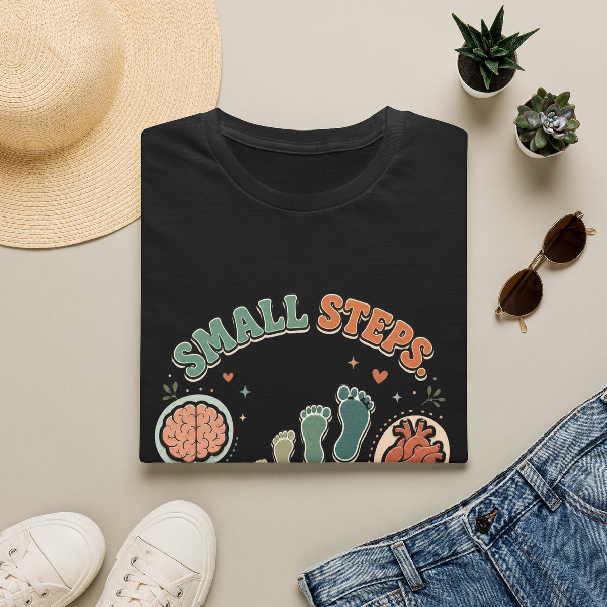 Typography Design Showcasing Small Steps Leading To Growth