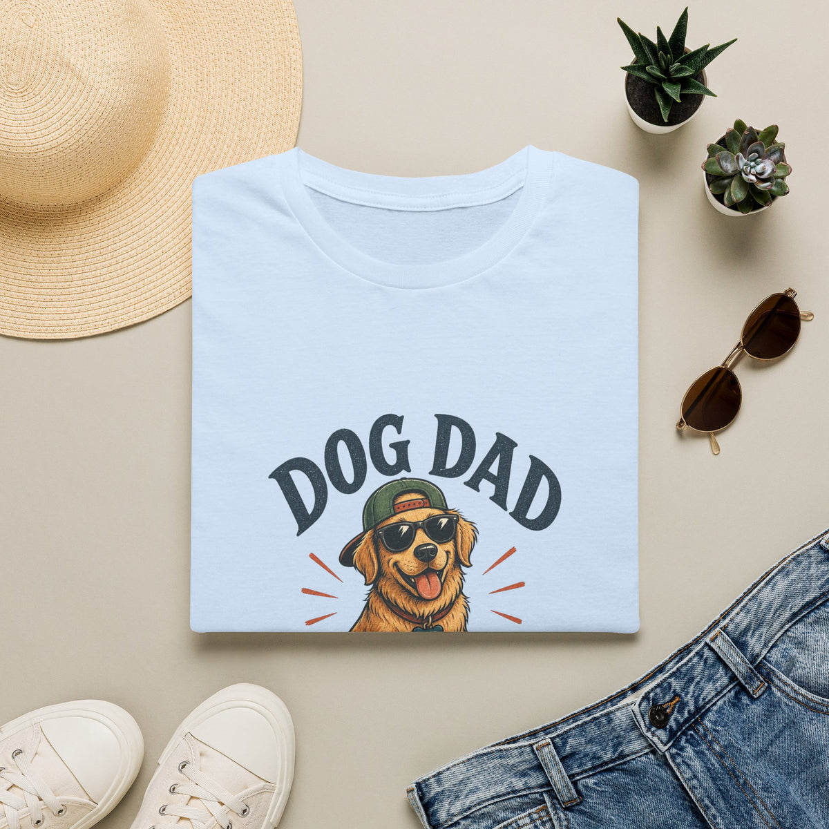 Dog Dad T-Shirt — "Living the Pooch Life" Graphic Tee for Dog Lovers