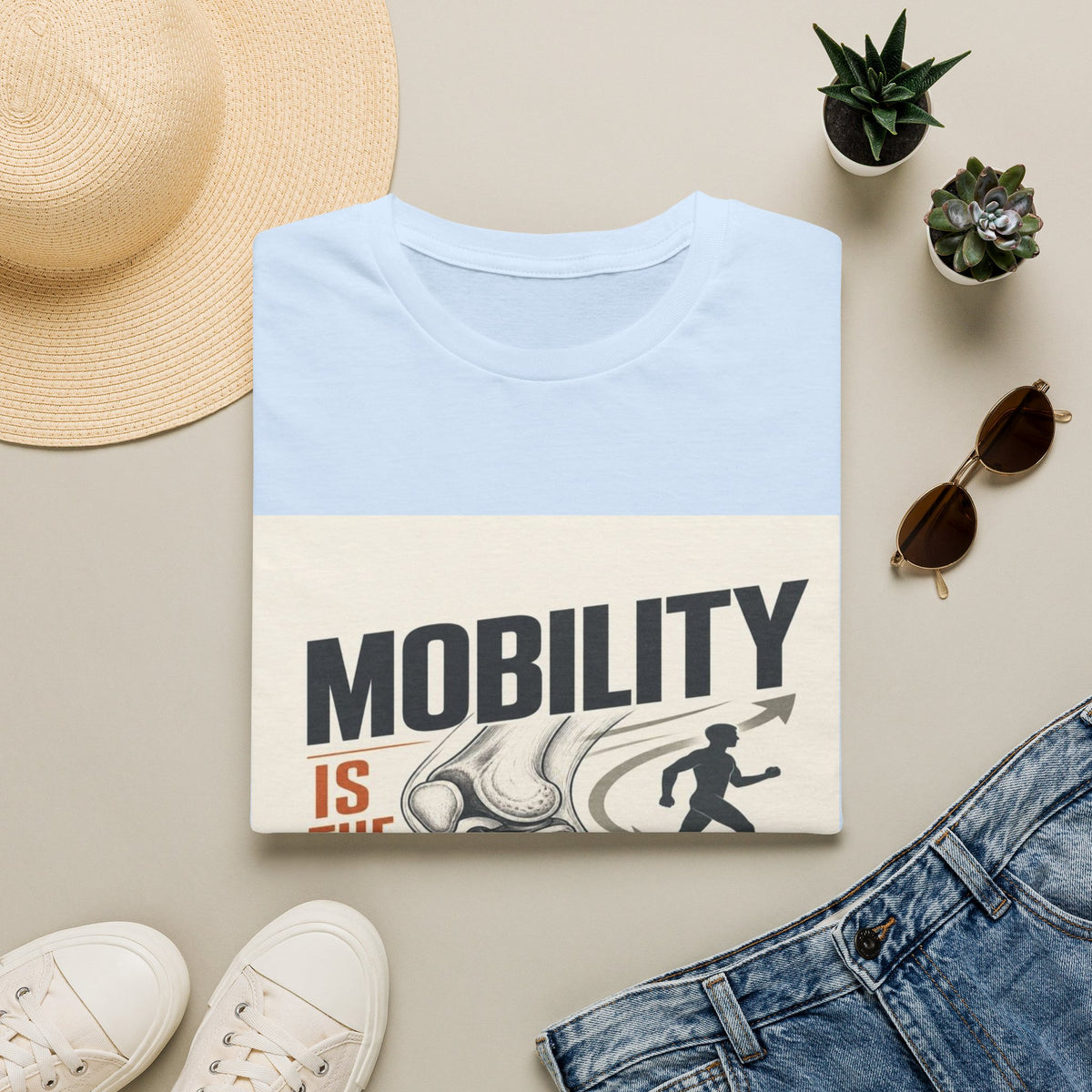 Bold Typography And Anatomical Illustration Representing Mobility Mission- Graphic Tees