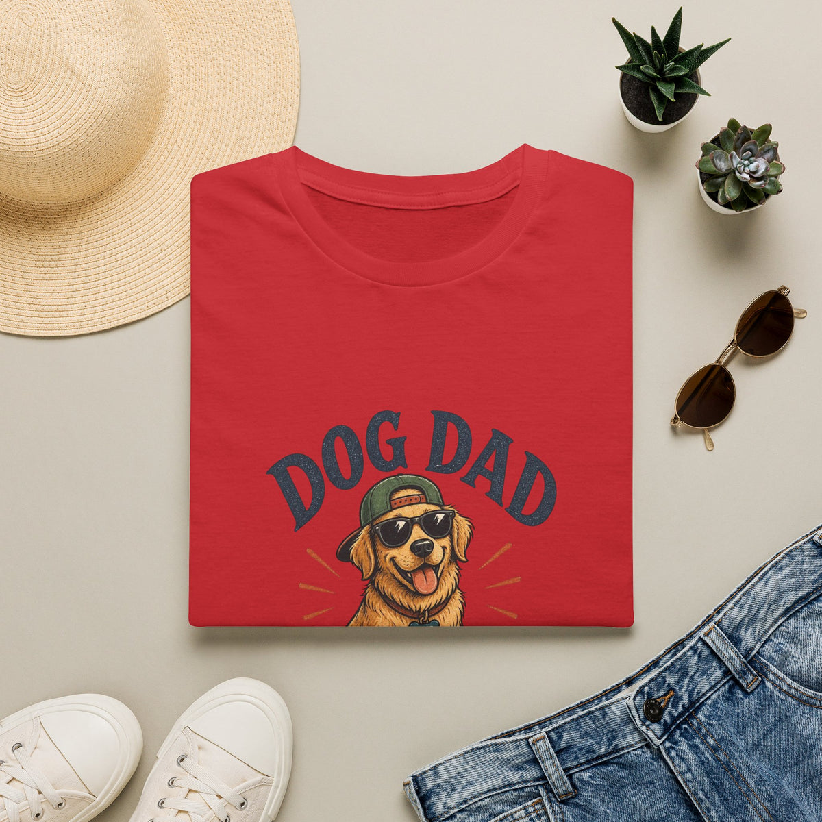 Dog Dad T-Shirt — "Living the Pooch Life" Graphic Tee for Dog Lovers