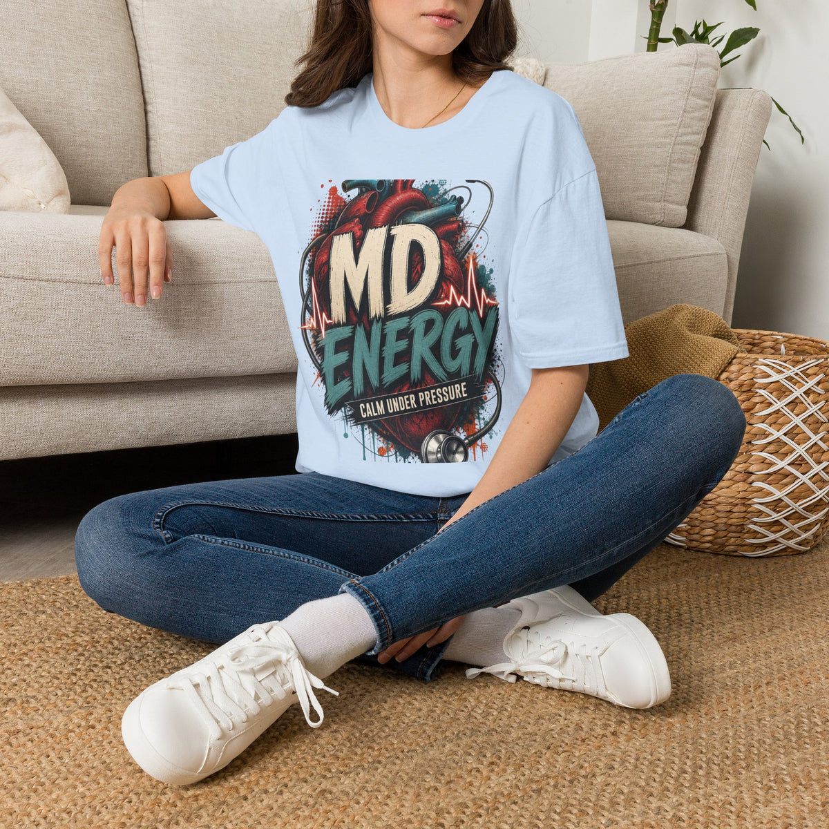 Bold MD Energy Graphic With Anatomical Heart Design