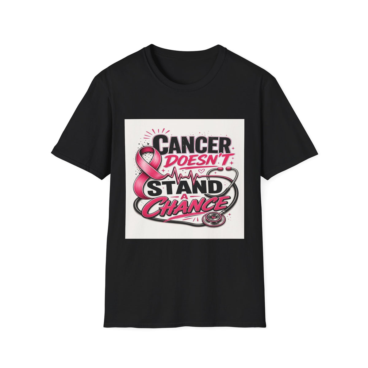 Bold Oncology Nurse Design Featuring Empowering Phrase With Awareness Ribbon- Graphic Tees