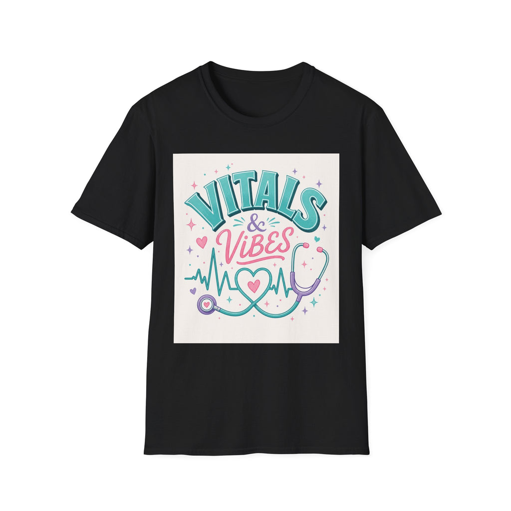 Trendy T Shirt Design Featuring Vitals And Vibes Phrase