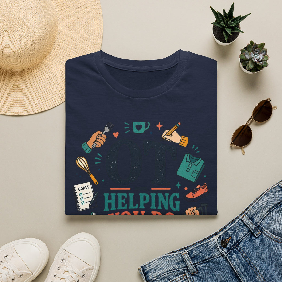 Playful Typography Framed By Colorful Illustrations And Hands