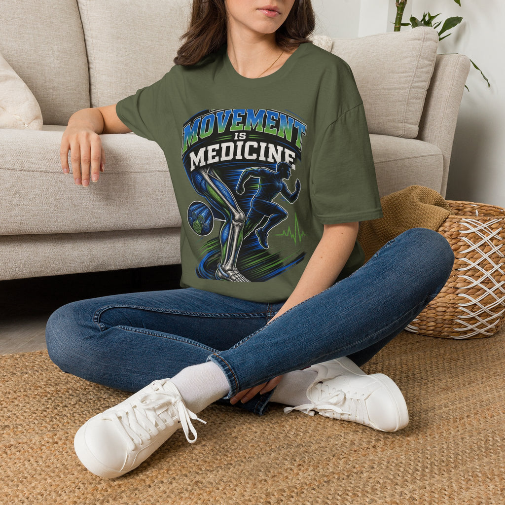 Dynamic T Shirt Design Featuring PT Movement Is Medicine Text