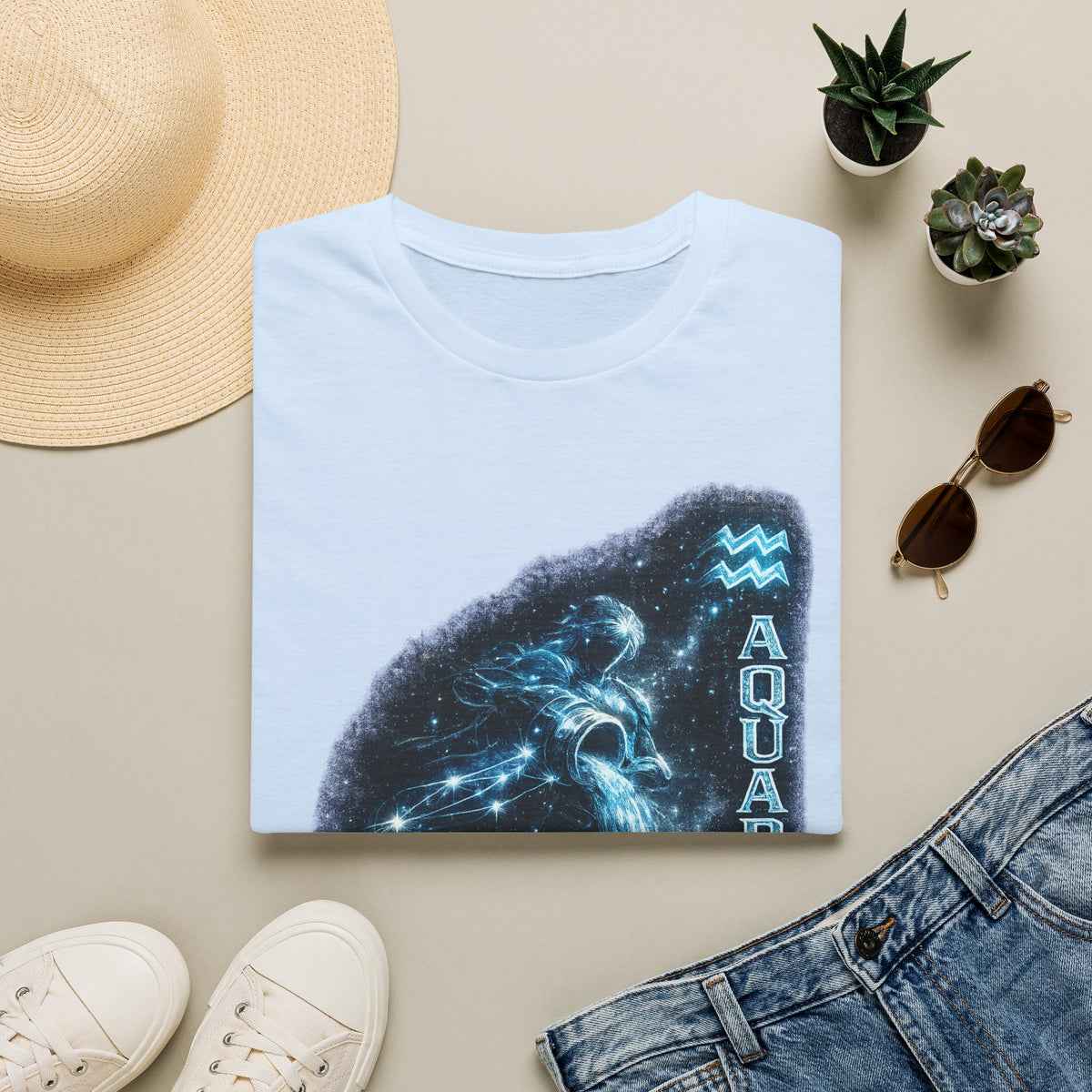 Aquarius Constellation T-Shirt — Zodiac Starry Water-Bearer Tee