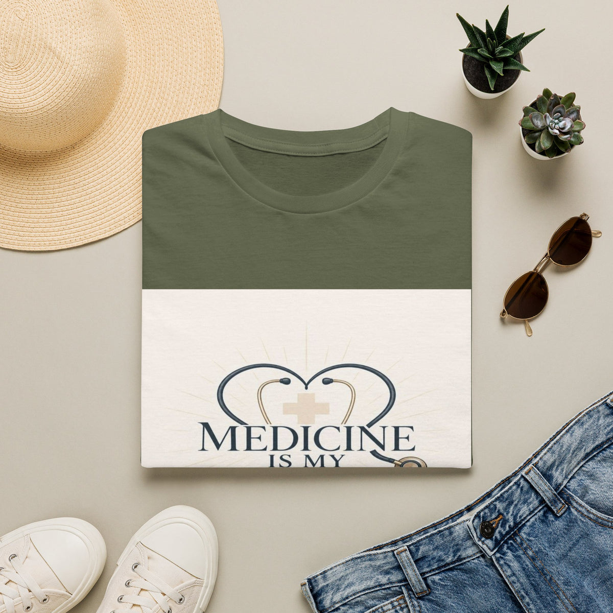 Elegant Design Celebrating Medicine With Heart-Shaped Stethoscope- Graphic Tees