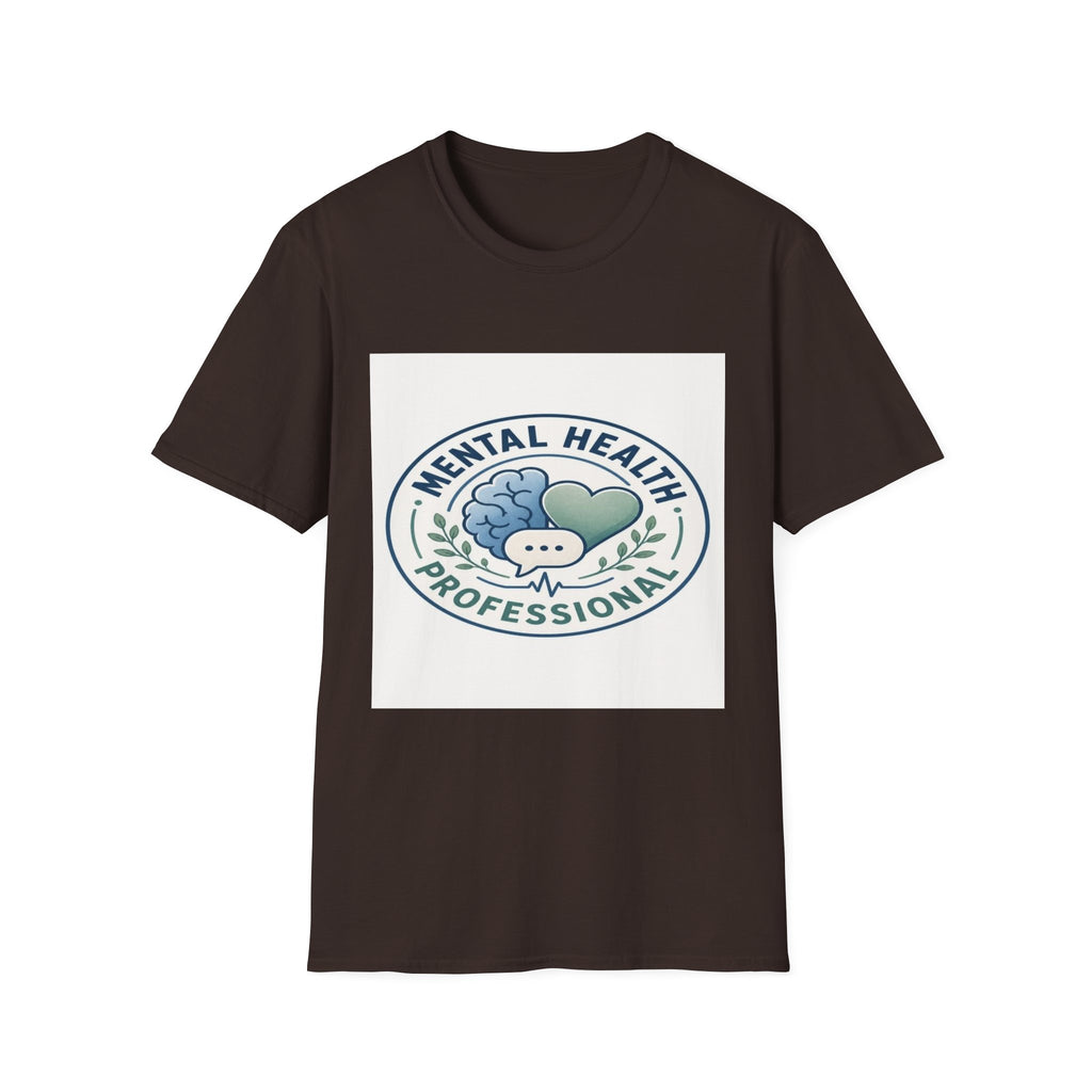 Badge-Style Graphic Featuring Mental Health Professional Title With Iconography- Graphic Tees