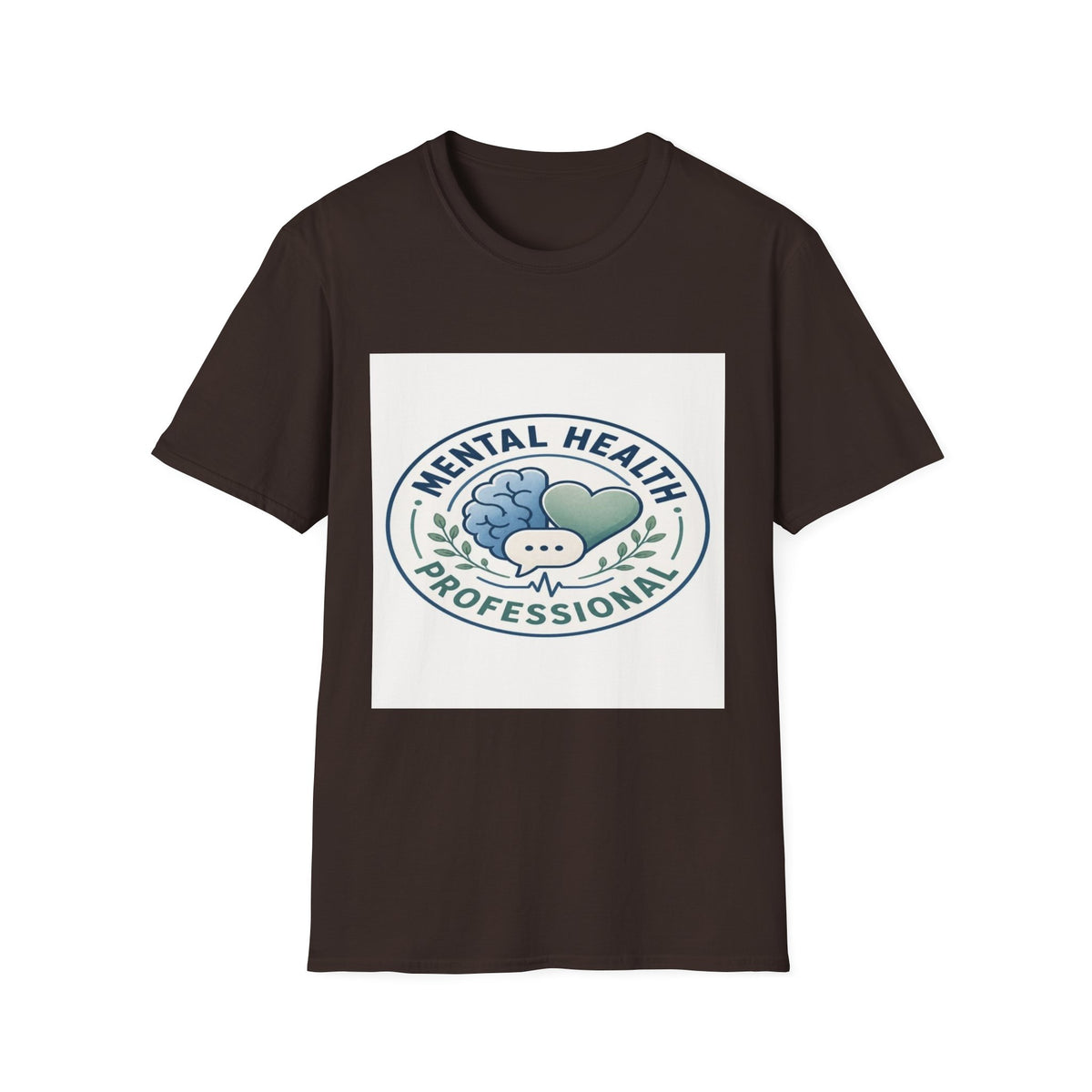 Badge-Style Graphic Featuring Mental Health Professional Title With Iconography- Graphic Tees