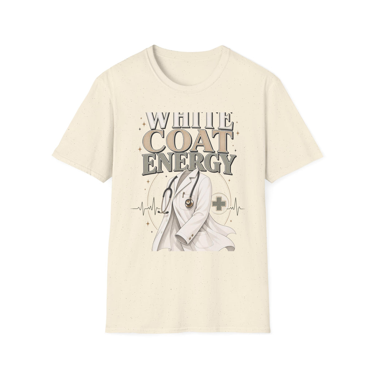Elegant T Shirt Design Featuring White Coat Energy Typography