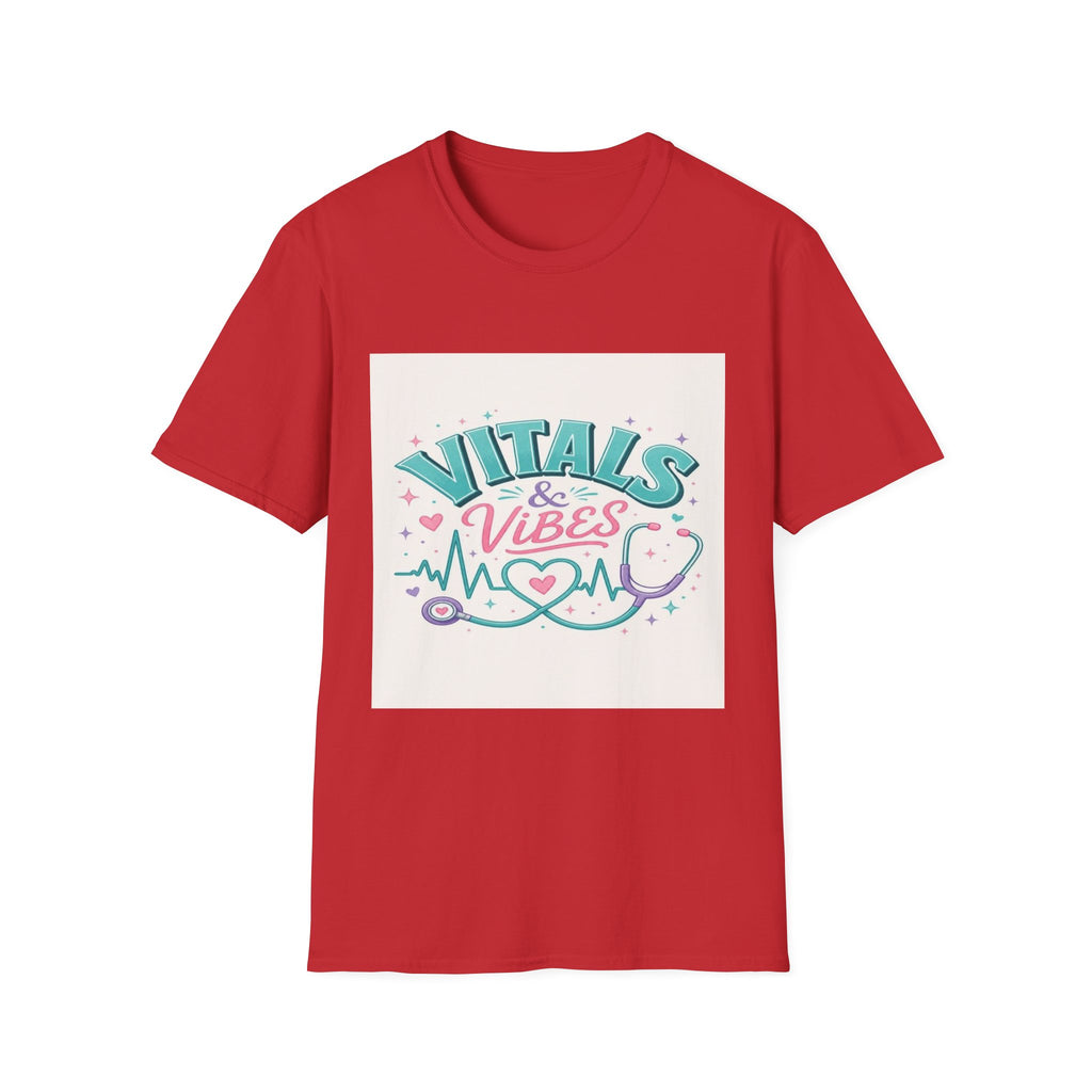 Trendy T-Shirt Design Featuring Vitals And Vibes Phrase- Graphic Tees