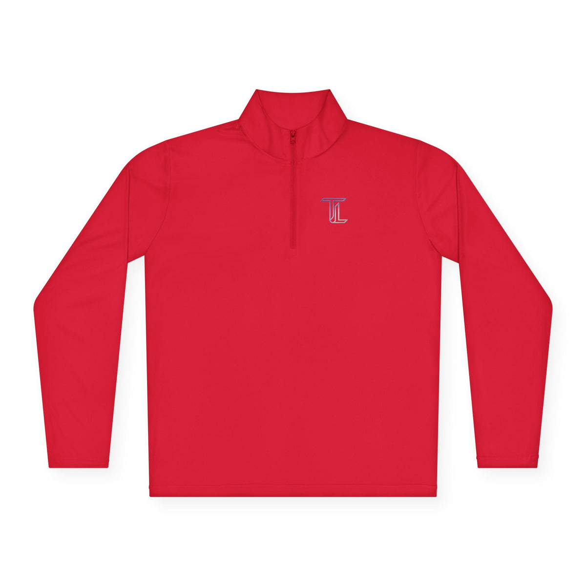 Quarter-Zip Pullover — Minimal Monogram 'T' Embroidered Pullover
