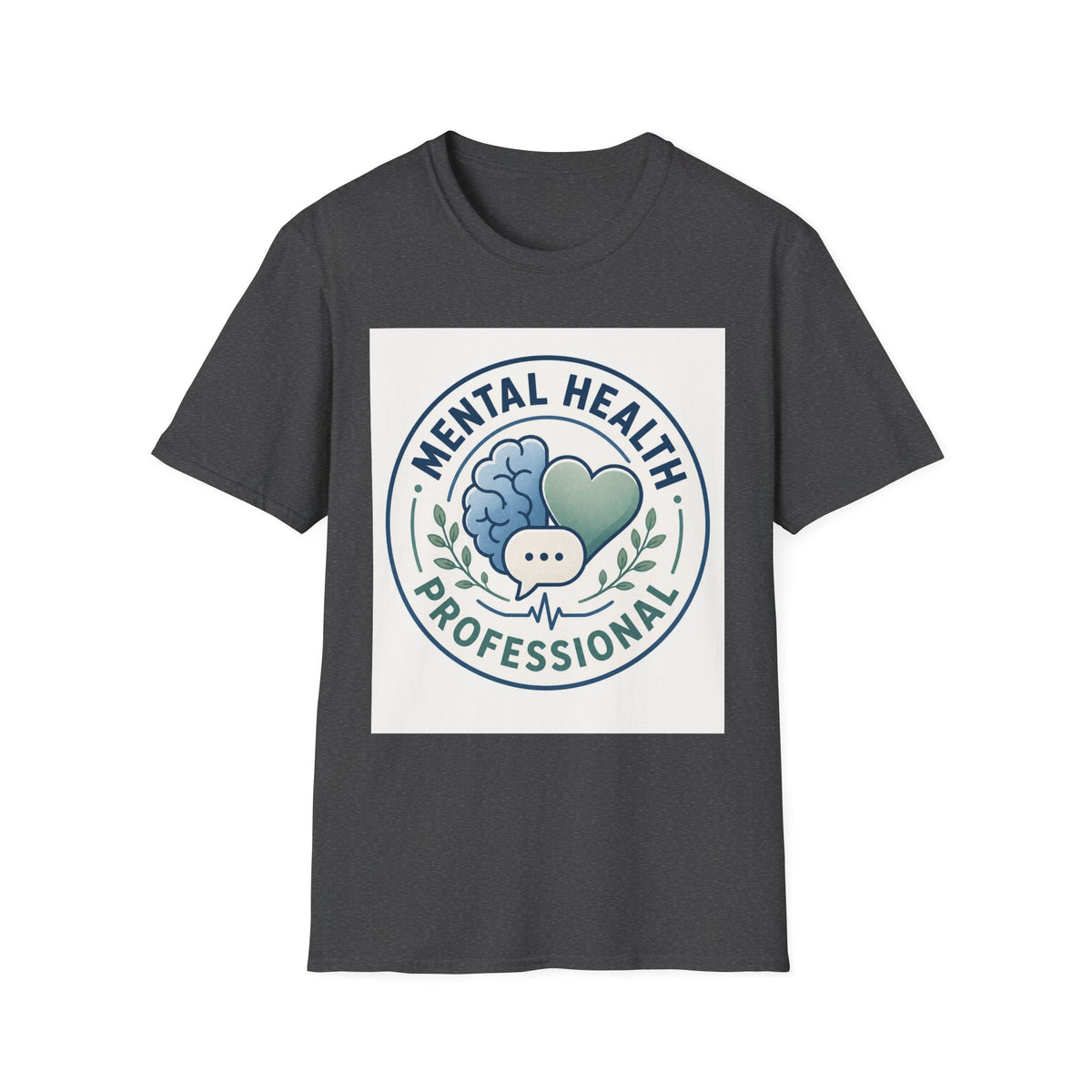 Badge Style Graphic Featuring Mental Health Professional Title With Iconography