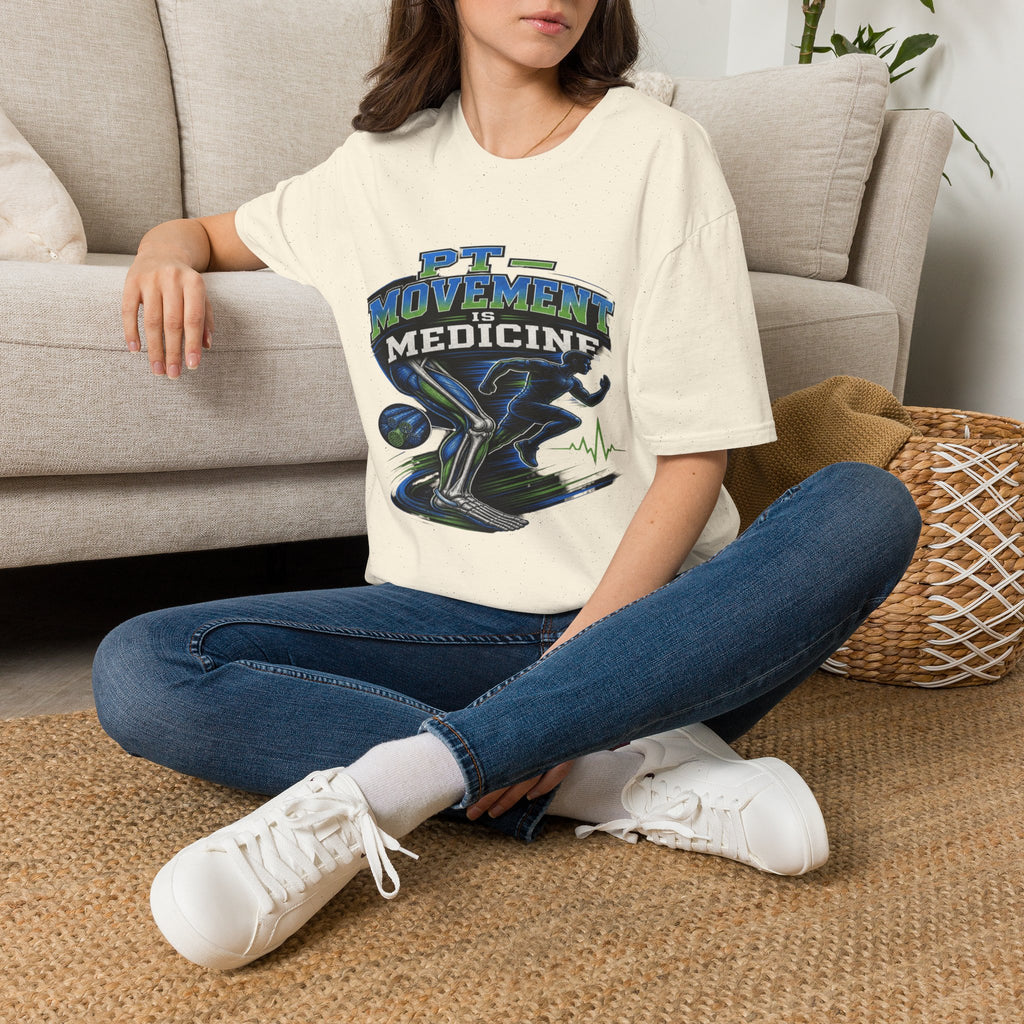 Dynamic T-shirt Design Featuring _PT Movement Is Medicine_ Text- Graphic Tees