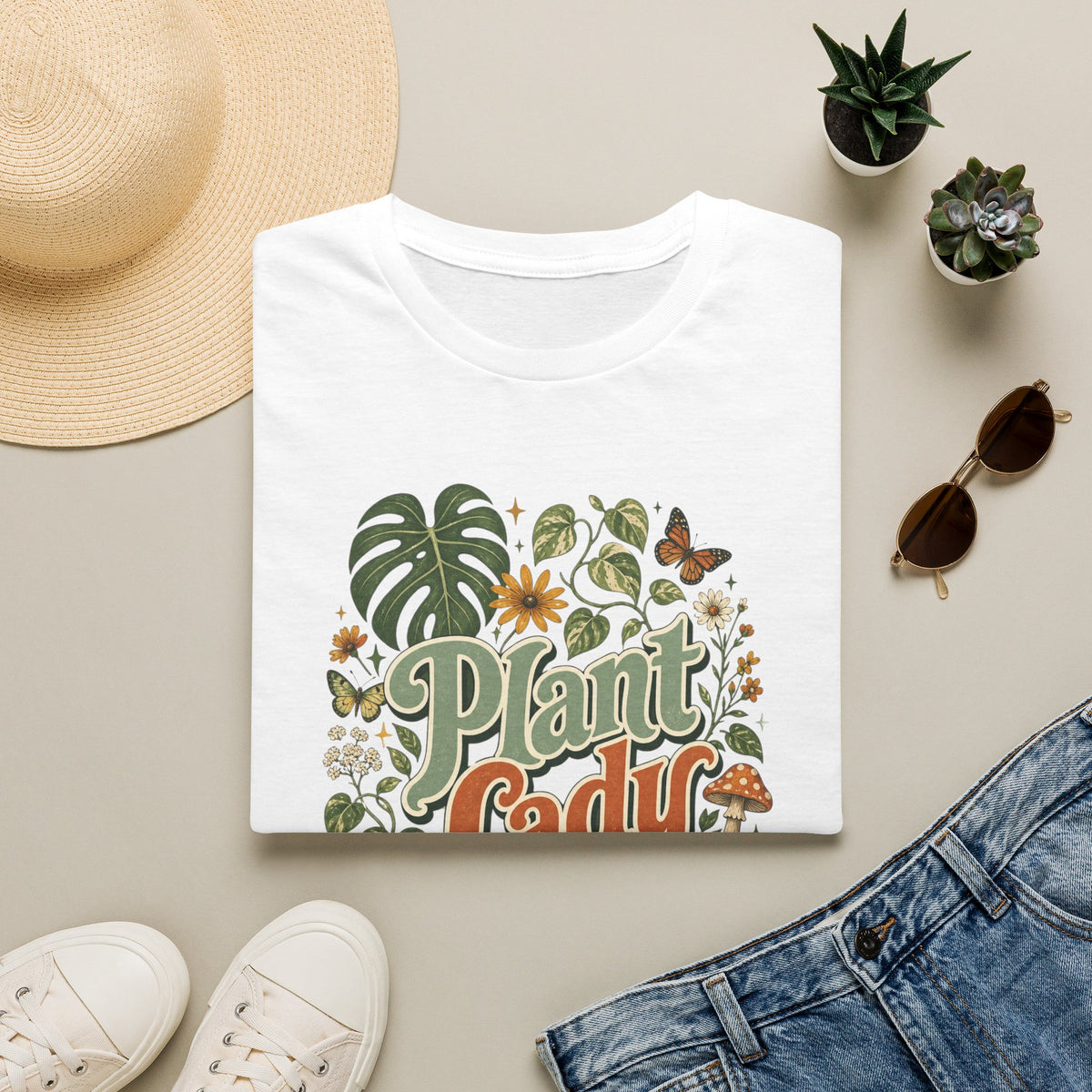 Plant Lady T-Shirt — Vintage Botanical Graphic Tee for Plant Lovers