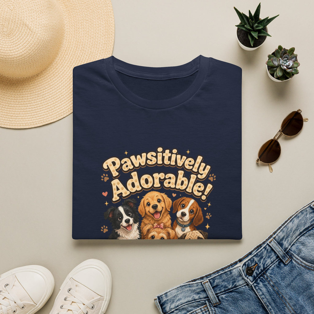 Pawsitively Adorable! Dog Lover T-Shirt — Cute Puppies Graphic Tee