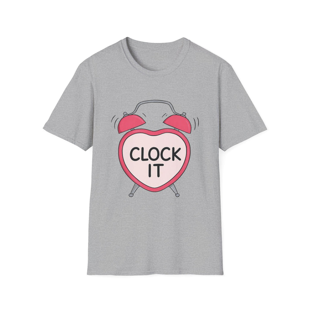 Clock It Alarm-Heart Graphic T-Shirt