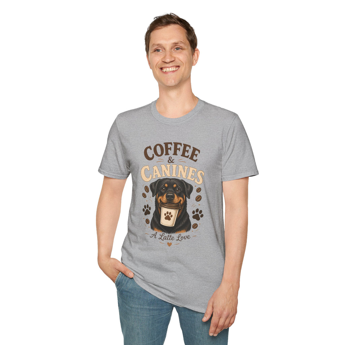Coffee & Canines T-Shirt — Dog Lover Coffee Tee