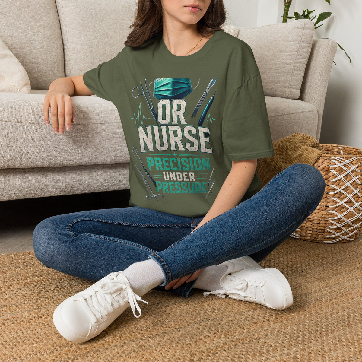 Bold Typography T Shirt Design For OR Nurse Theme