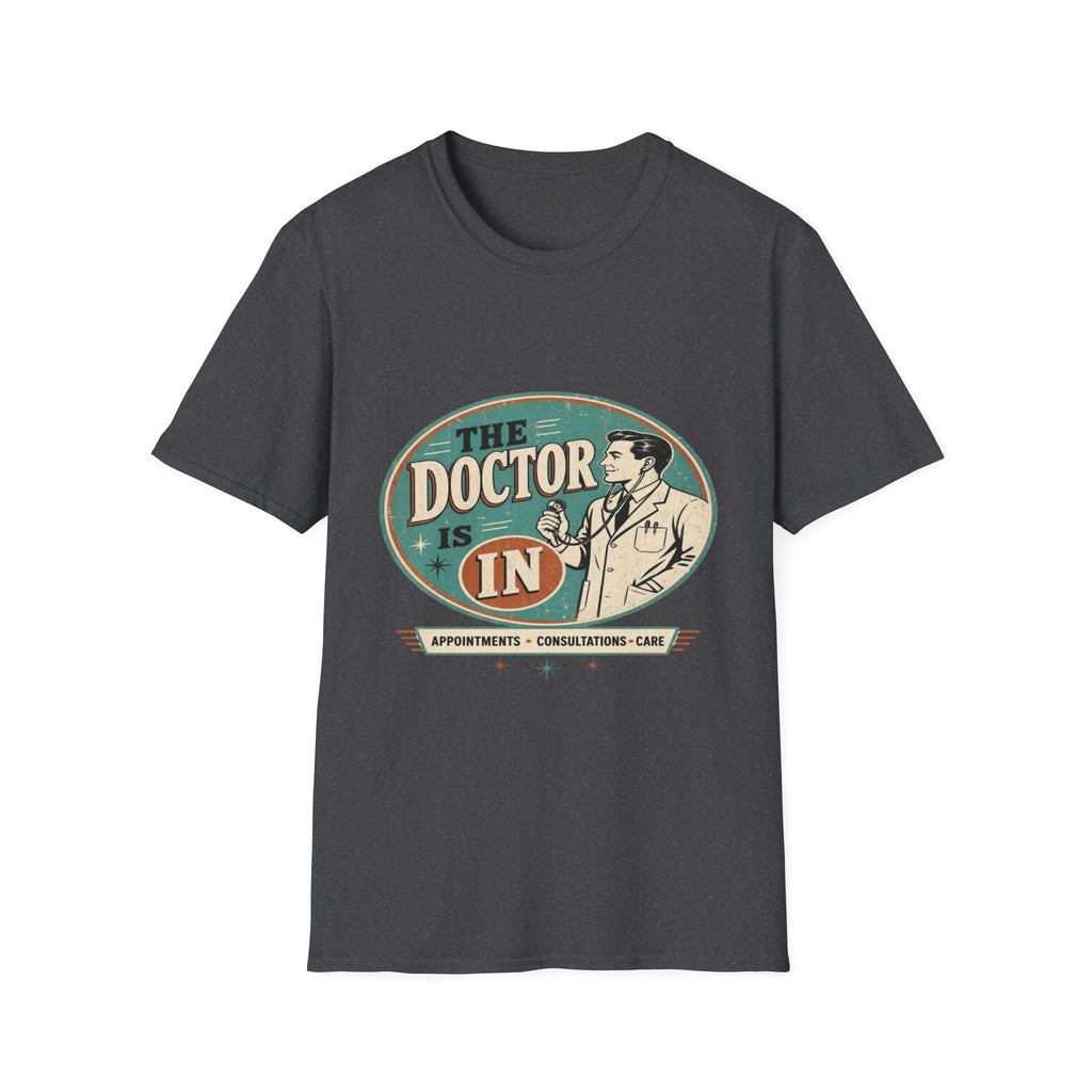 Vintage 1950s Doctor Office Graphic With Classic Badge- Graphic Tees