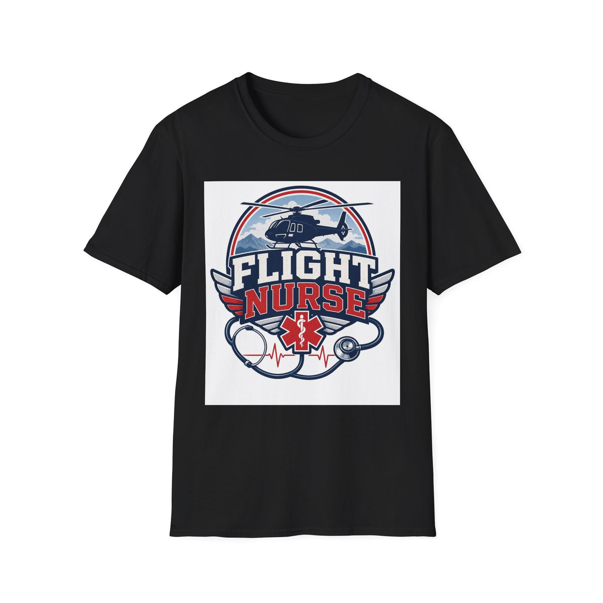 Aviation Inspired T Shirt Design Featuring Flight Nurse Graphic