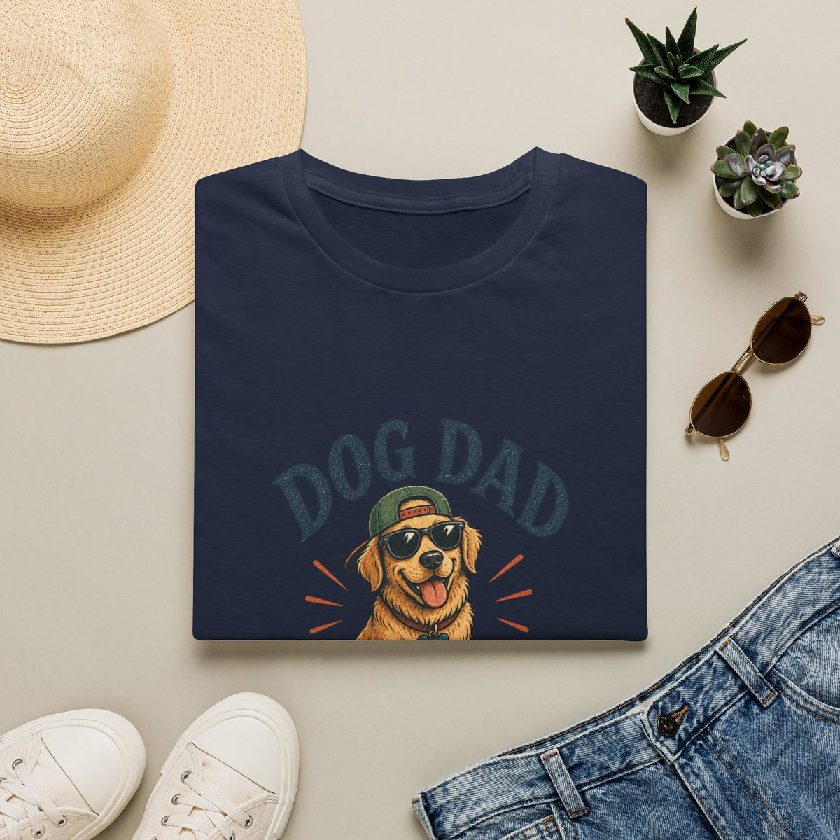 Dog Dad T-Shirt — "Living the Pooch Life" Graphic Tee for Dog Lovers