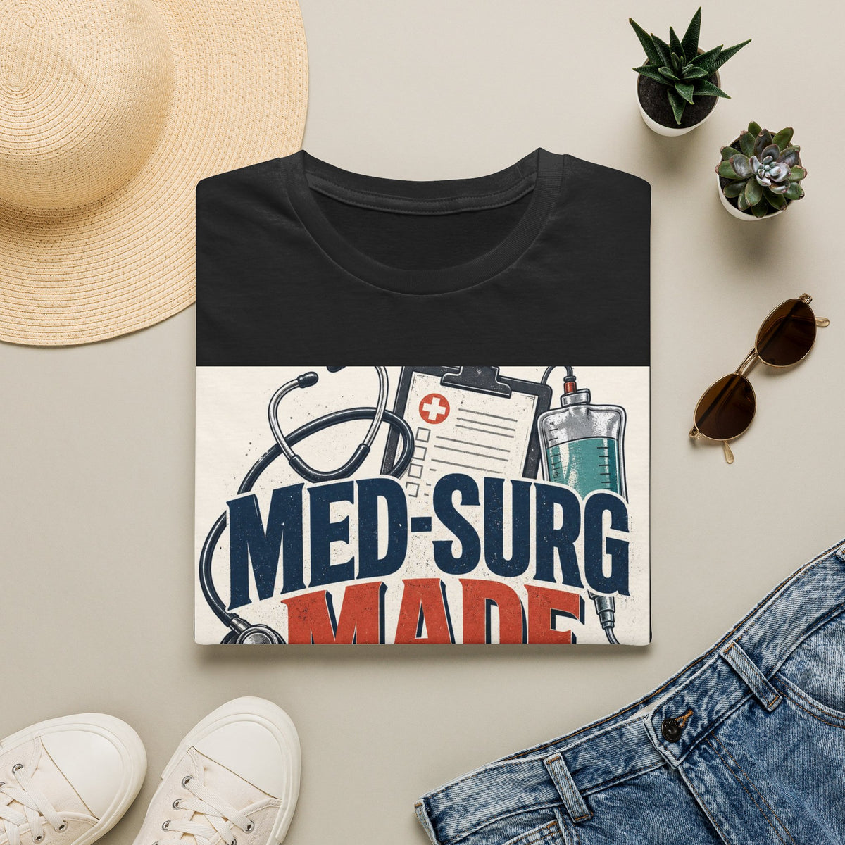 Bold Typography Design Celebrating Med Surg Strength With Healthcare Icons